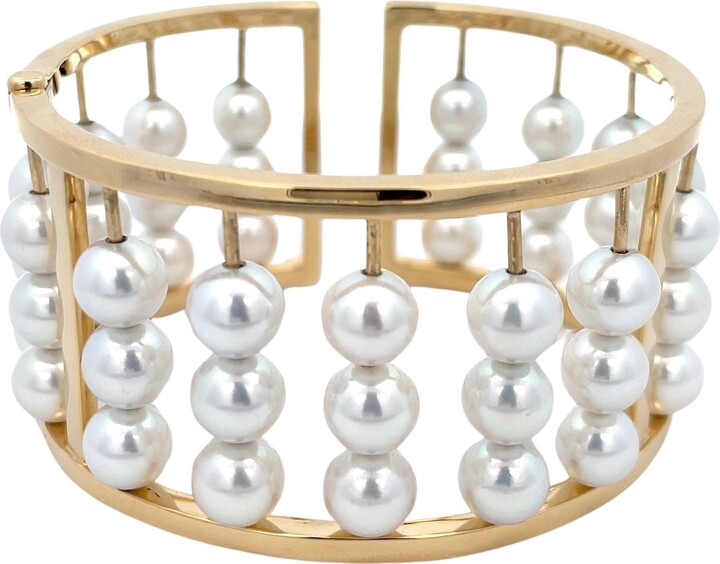 Assael Akoya Cultured Pearl Cuff 18k Yellow Gold