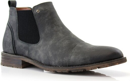 Ferro Aldo FerroAldoMensSterlingMFA606325ClassicBurnishedChelseaSliponAnkleBoots,inCharcoalGrey,Size8.5