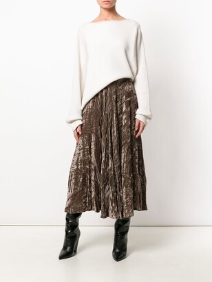 Yves Saint Laurent Pre-Owned Crushed Velvet Maxi Skirt