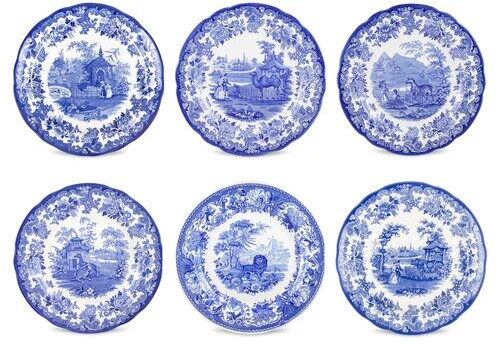 Spode Set of 6 Assorted Porcelain Plates White - ShopStyle