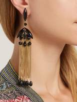 Thumbnail for your product : Etro Beaded Tassel Earrings - Womens - Black