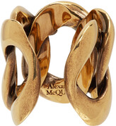 Thumbnail for your product : Alexander McQueen Gold Chain & Skull Ring