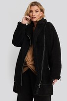 Thumbnail for your product : NA-KD Biker Long Teddy Coat