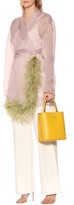 Thumbnail for your product : Prada Feather-trimmed silk organza coat