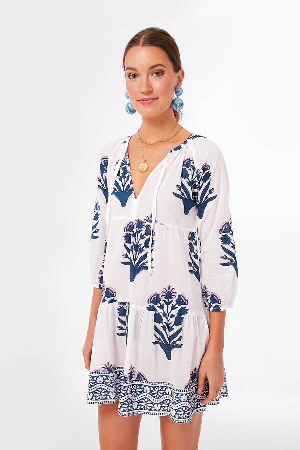SZ Blockprints Indigo and Violet Palladio Garden Priya Coverup - ShopStyle