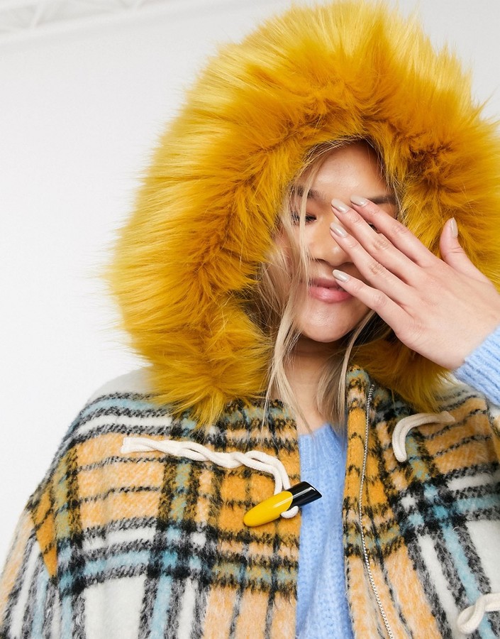 womens duffle coat with fur hood