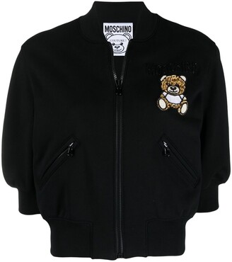 Moschino Teddy Bear cropped bomber jacket