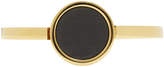 Jil Sander Gold and Black Leather Circle Bracelet