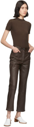 The Row Brown Leather Charlee Trousers