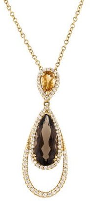 14K Quartz & Diamond Pendant Necklace