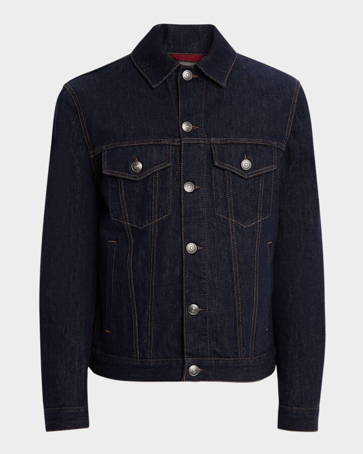 Brunello Cucinelli Men's Italian Selvedge Denim Jacket