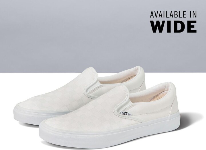 Vans Customs True White Checkerboard Slip-On Wide - ShopStyle Sneakers &  Athletic Shoes