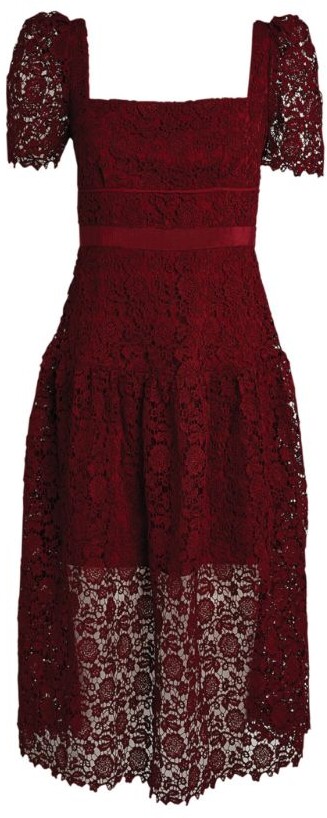 Self-Portrait Red Women's Midi Dresses | Shop the world's largest 