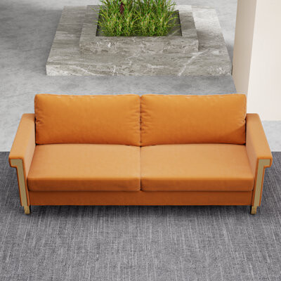 Mercer41 2.5 Seat Velvet Sofa Upholstery With Ideal Mid-Century Modern Living Room Furniture COUCH