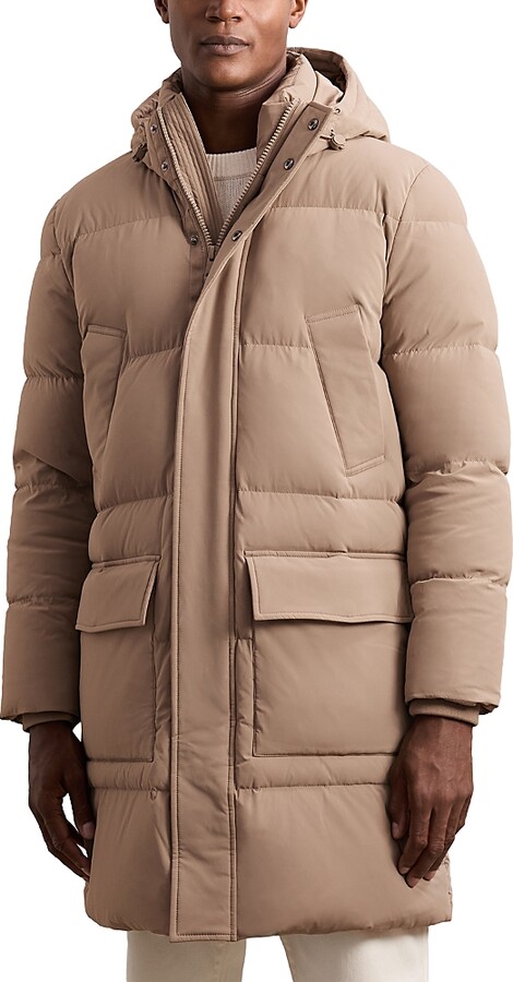 Reiss Moon Longline Quilted Down Coat