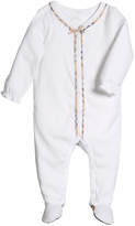 Thumbnail for your product : Burberry Jacey Check-Trim Footie Pajamas, Size 1-9 Months
