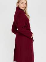 Thumbnail for your product : Monsoon Rita Wrap Collar Coat Long - Burgundy