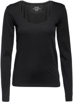Thumbnail for your product : Frame Le Mid Rise Scoop-Neck Long-Sleeve Tee