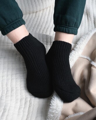 Good For Sunday Wool Slipper Sock, Black Large