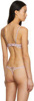 Thumbnail for your product : Fleur Du Mal Pink Lily Embroidery Demi Bra