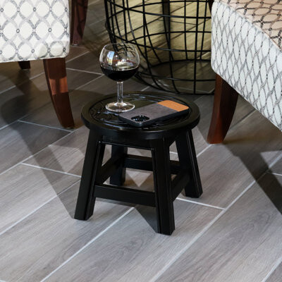 Gracie Oaks Hardwood Stool With Floral Pattern - Compact And Versatile Delightful Wooden Step In Ideal As Or Footrest