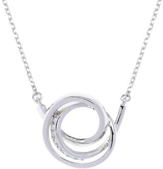 Karen Millen Silver & crystal ribbon pendant