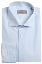 Thumbnail for your product : Canali sky blue and white pinwheel pattern cotton spread collar dress shirt