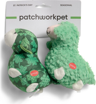 TJMAXX 2Pk St Patty Sheepie Squeaker Pet Toys, Polyester