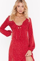 Thumbnail for your product : Nasty Gal Womens Dot That into You Tie Midi Dress - Red - 12