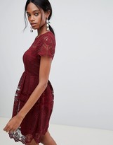 Thumbnail for your product : Liquorish Lace Skater Dress With Open Back