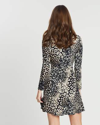 Dorothy Perkins Animal Print Fit-and-Flare Dress