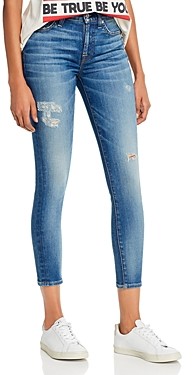 7 For All Mankind Luxe Vintage High Rise Ankle Skinny Jeans in Authentic Light Update