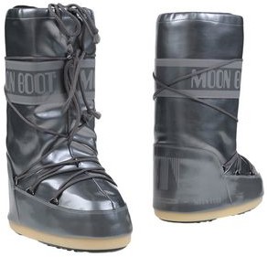 Moon Boot Vinile Met. 8-9.5 Women Grey Knee boots Textile fibers