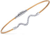 Thumbnail for your product : Charriol Women's Laetitia White Topaz-Accent Two-Tone PVD Stainless Steel Bendable Cable Bangle Bracelet