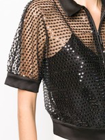 Thumbnail for your product : Emporio Armani Sequin Sheer Cropped Jacket