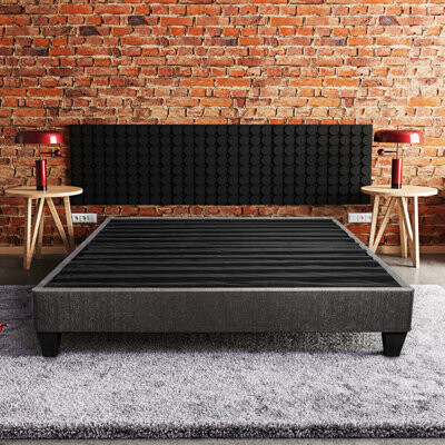 Latitude Run Twin Xl Upholstered Bed Base: 14 In. Platform, Dark Gray, Contemporary Design Bed: Bedroom Essential