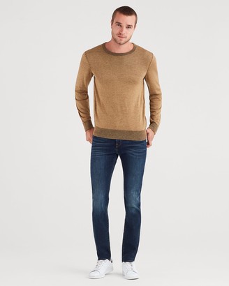 7 For All Mankind Plaited Crewneck Sweater in Camel