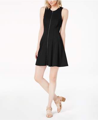 Bar III Printed Zip-Front Dress, Created for Macy's