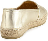 Thumbnail for your product : Saint Laurent Leather Logo Espadrille Flat, Platino