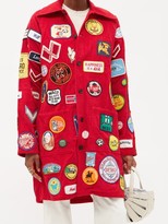 Thumbnail for your product : Bode Vintage-patch Corduroy Coat - Red Multi