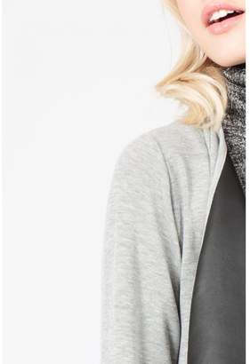 Select Fashion Fashion Womens Grey Pu Waterfall Cardigan - size 6