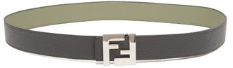 Fendi Ff Leather Belt - Grey Silver