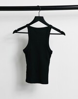 Thumbnail for your product : Monki Edda cotton 2 pack tank tops in black and white - MULTI