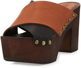 Thumbnail for your product : Charles David Mania Strappy Leather Sandal, Black/Cognac
