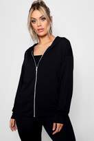 Thumbnail for your product : boohoo Plus Zip Through Oversized Hoody