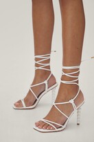 Thumbnail for your product : Nasty Gal Womens Faux Leather Strappy Cone Heels