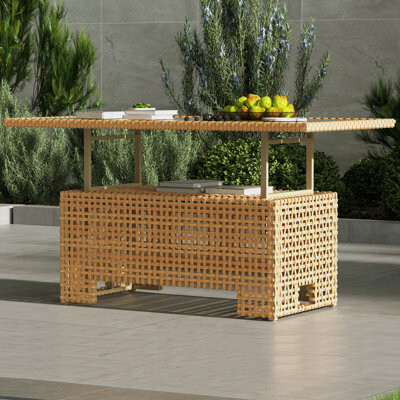 Grand Patio Marvalyn 51.25'' L x 27'' W Extendable Outdoor Wicker Coffee Table