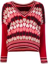 Thumbnail for your product : Twin-Set heart v-neck jumper
