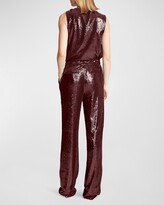 Thumbnail for your product : Halston Kimberly Sequined Straight-Leg Pants