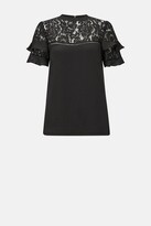 Thumbnail for your product : Coast Short Sleeve Lace And Ruffle Shell Top